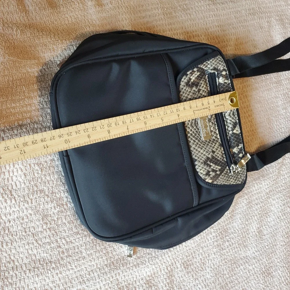 KD Kicker & David Black Nylon‎ Travel Organizer diaper Toiletry Bag Snakeskin
